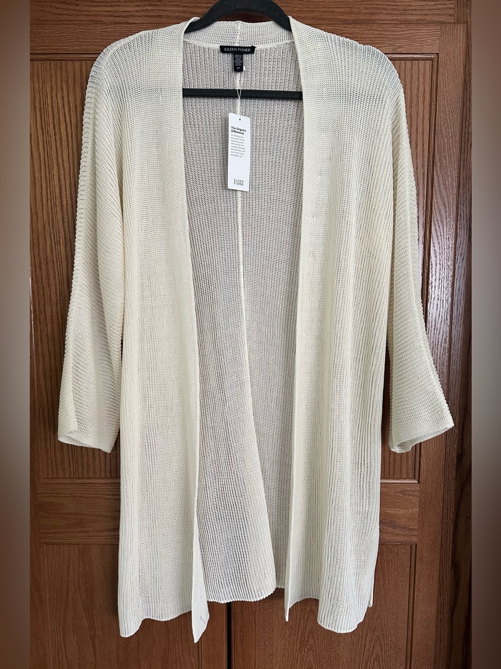 Eileen Fisher Ivory Knit Kimono Cardigan NWT